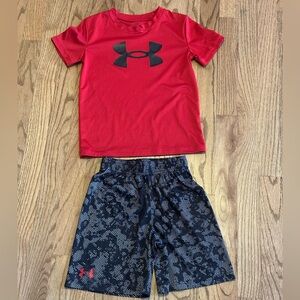 Under Armour Boys Tech Short Sleeved Shirt and Shorts size 6